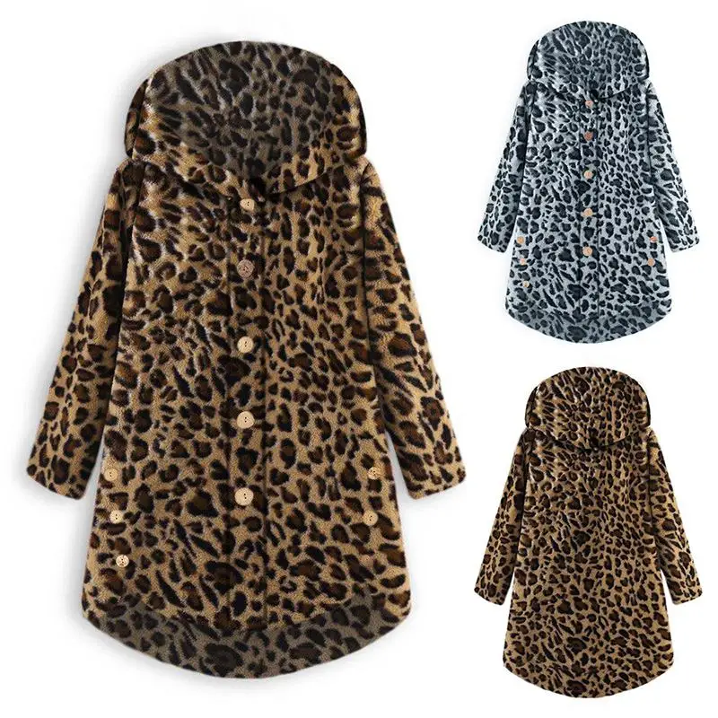 2019 ZANZEA Plus Size Women Jackets Leopard Printed Autumn Fluffy Coats Button Long Sleeve Hooded Outerwear Asymmetrical Tops
2019 ZANZEA Plus Size Women Jackets Leopard Printed Autumn Fluffy Coats Button Long Sleeve Hooded Outerwear Asymmetrical Tops