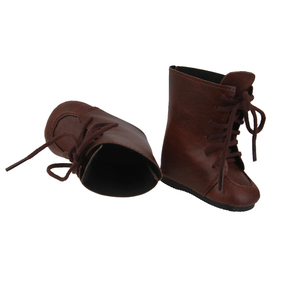 Vintage Brown Lace Up Boots Shoes for 18inch American Doll Clothes Dress Up Accs Vintage Brown Lace Up Boots Shoes for 18inch American Doll Clothes Dress Up Accs