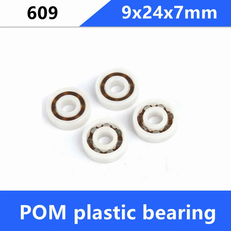 

10/50pcs 609 POM plastic bearing 9x24x7mm deep groove ball bearings with Glass balls Nylon Cage 9*24*7mm