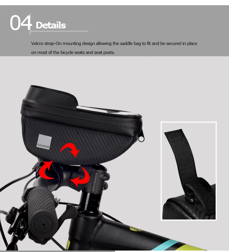 Top Roswheel Sahoo Series 112003 Cycling Bicycle Bike Head Tube Handlebar Cell Mobile Phone Bag Case Holder Case Pannier 6.5in Phone 16