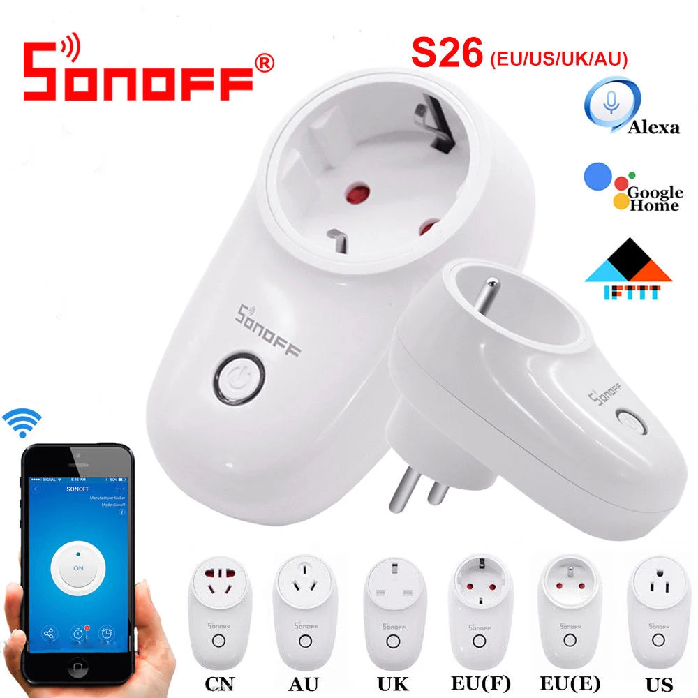 Sonoff S26 Smart Plug EU US UK AU CN Smart Home Automation Remote Control Wifi Switch Works With Ewelink Alexa Google Home IFTTT
Sonoff S26 Smart Plug EU US UK AU CN Smart Home Automation Remote Control Wifi Switch Works With Ewelink Alexa Google Home IFTTT