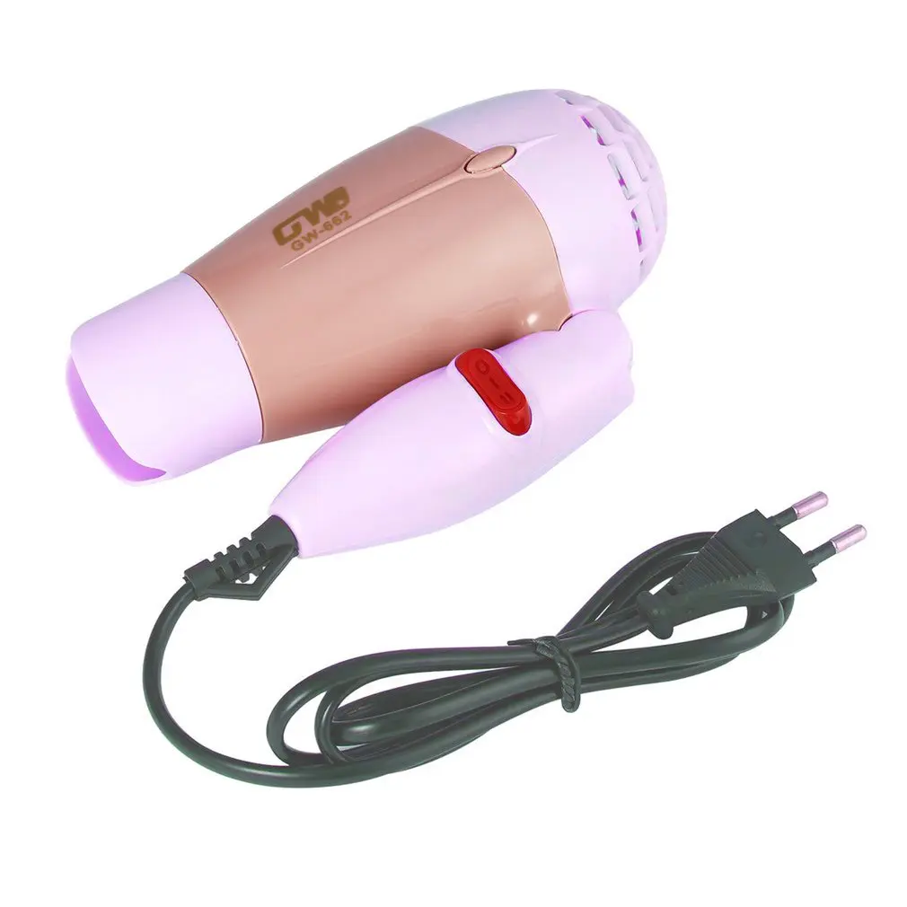 

220V 1000W Portable Handle Compact Hair Dryer Foldable EU Plug Low Noise Hair Dryer Hot Wind Long Life for Outdoor Travel