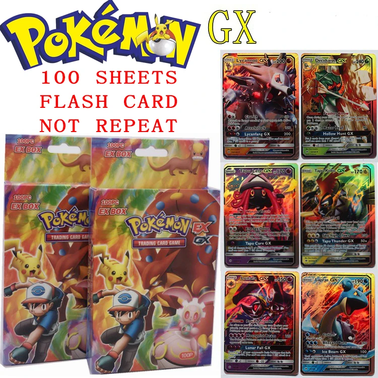 100Pcs Pokemon EX Card Limited Edition English Boxed Flash Cards Set The Strongest Game Kids Holiday Toys
100Pcs Pokemon EX Card Limited Edition English Boxed Flash Cards Set The Strongest Game Kids Holiday Toys