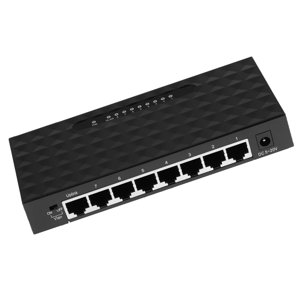 8-портовый Быстрый Ethernet настольный коммутатор для подключения коммутатора VLAN |