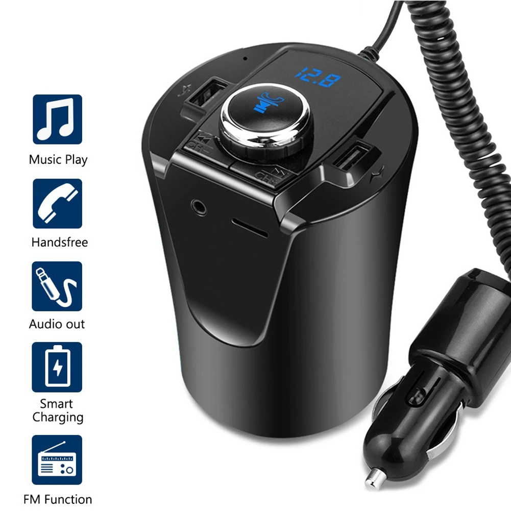 Cup Holder Dual USB Port Charger Adapter With Car Bluetooth FM Transmitter Music Player Hands Free Calling U Disk TF Card
Cup Holder Dual USB Port Charger Adapter With Car Bluetooth FM Transmitter Music Player Hands Free Calling U Disk TF Card