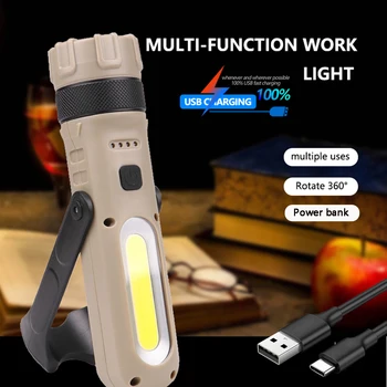 Multifunctional Work Light L2+COB LED Flashlight portable Camping Light USB Rechargeable torch lanterna with Built-in Battery
Multifunctional Work Light L2+COB LED Flashlight portable Camping Light USB Rechargeable torch lanterna with Built-in Battery