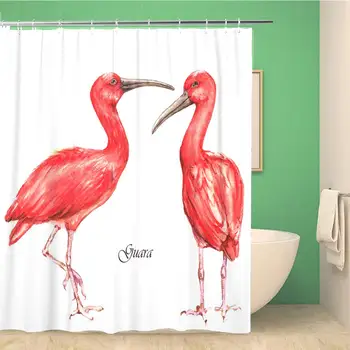 72x78 Inches Shower Curtain Hand Drawn Watercolor of is olated Red Ibis Birds on The White in Bird Ibis Animal Waterproof 
72x78 Inches Shower Curtain Hand Drawn Watercolor of is olated Red Ibis Birds on The White in Bird Ibis Animal Waterproof