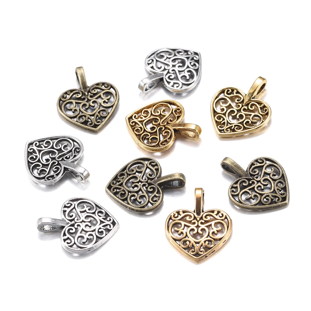 30pcs/lot Tibetan Bronze Plated Hollow Out Heart Antique Pendants Findings DIY Charms Bracelet Jewelry Making Supplies 30pcs/lot Tibetan Bronze Plated Hollow Out Heart Antique Pendants Findings DIY Charms Bracelet Jewelry Making Supplies