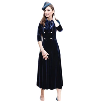 Kate Middleton Long Dress High Quality New Women'S Fashion Party Office Casual Vintage Elegant Chic Gentlewoman Velvet Dresses
Kate Middleton Long Dress High Quality New Women'S Fashion Party Office Casual Vintage Elegant Chic Gentlewoman Velvet Dresses