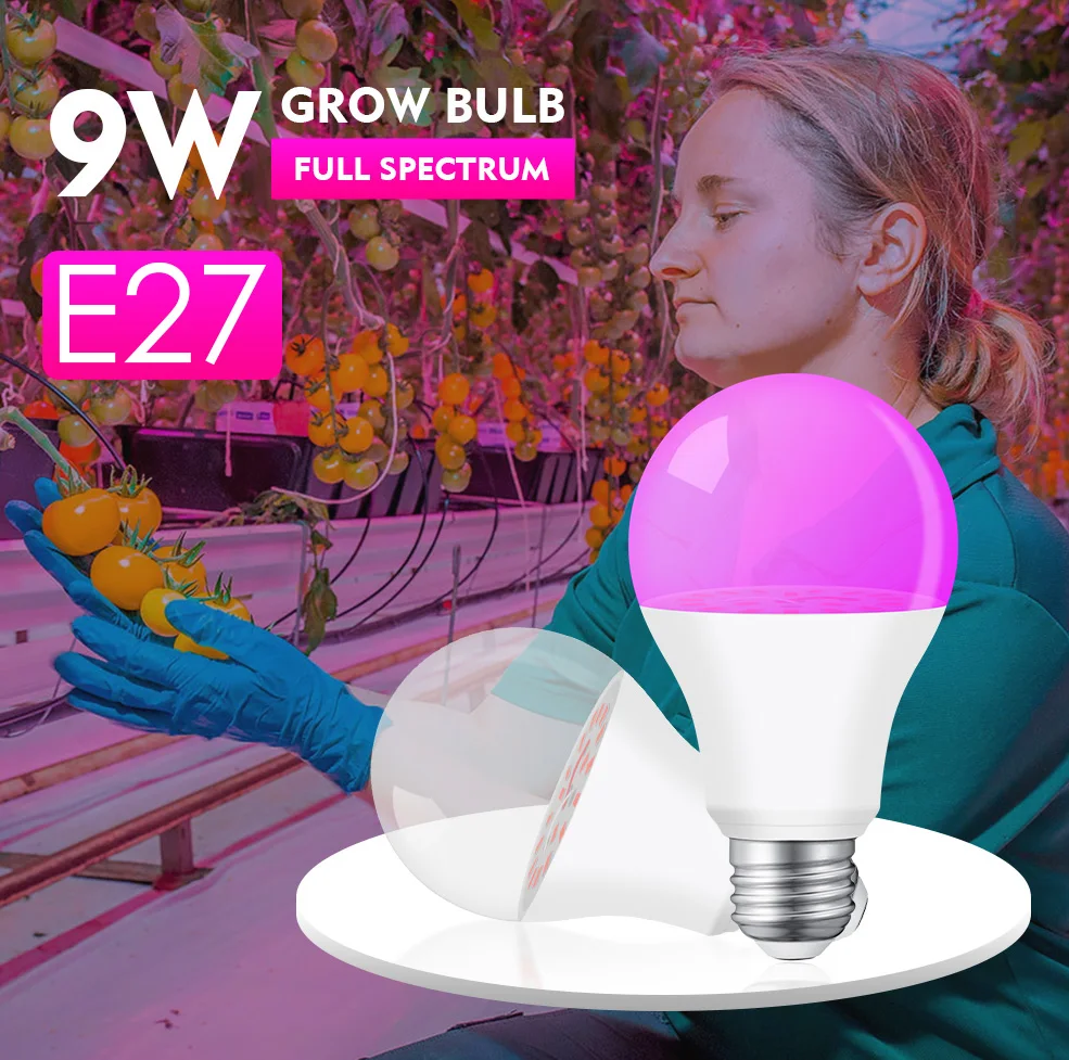 E27 9 W LED Grow Light Bulb Full Spectrum Growing Light Bulb for Indoor Planting, IP65 Waterproof 85-265 V Lamp Plant dropship
E27 9 W LED Grow Light Bulb Full Spectrum Growing Light Bulb for Indoor Planting, IP65 Waterproof 85-265 V Lamp Plant dropship