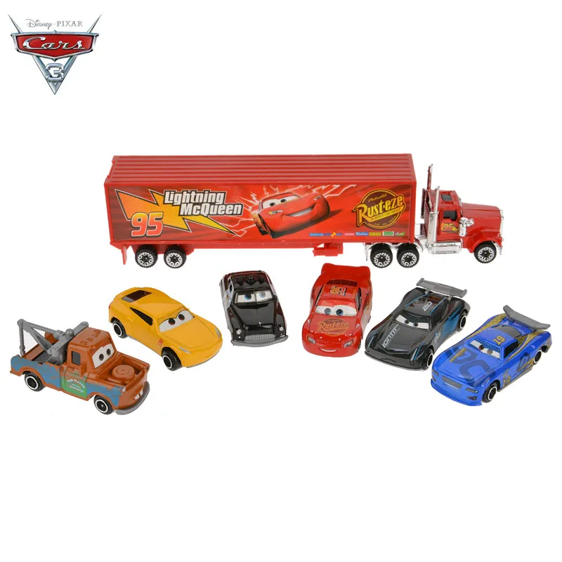 5 видов автомобилей Disney Pixar Cars 3 Lightning McQueen Jackson Storm Mack Uncle Truck набор пластиковых