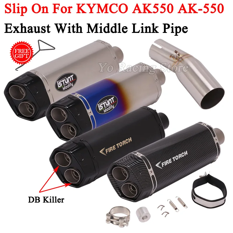 Slip On For Kymco AK550 AK 550 Motorcycle Double Hole Exhaust Escape Modify Mid Link Pipe With Moto Muffler Moveable DB Killer
Slip On For Kymco AK550 AK 550 Motorcycle Double Hole Exhaust Escape Modify Mid Link Pipe With Moto Muffler Moveable DB Killer