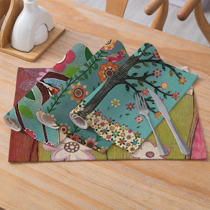 Floral Printed Cotton And Linen Square Placemat Waterproof Non-slip Nordic Style Placemat Coaster Table MatHome Decor
Floral Printed Cotton And Linen Square Placemat Waterproof Non-slip Nordic Style Placemat Coaster Table MatHome Decor