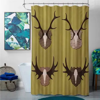Shower Curtains Nerdy Hunting,Deer and Moose Horns Trophy on Striped Background Mountain Cottage Print,Khaki Multicolor,W36 x
Shower Curtains Nerdy Hunting,Deer and Moose Horns Trophy on Striped Background Mountain Cottage Print,Khaki Multicolor,W36 x