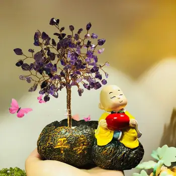 Citrine Lucky Tree ornaments monk decorative home crafts Crystal Fortune Tree Wealth Chinese Golden Home Office Decoration
Citrine Lucky Tree ornaments monk decorative home crafts Crystal Fortune Tree Wealth Chinese Golden Home Office Decoration