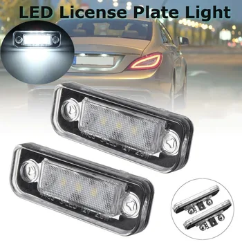 

For Mercedes Benz C E Class CLS SLK 2pcs 10-30V 3W White 3SMD LED License Plate Light Lamp Error Free 6000K