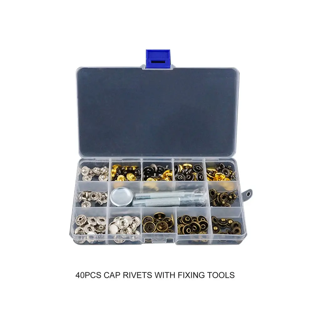 Snap Fasteners Leather Snaps Button Kit Jeans Shoes Press Studs Leather Rivets Single Cap Rivets with Fixing Tools
Snap Fasteners Leather Snaps Button Kit Jeans Shoes Press Studs Leather Rivets Single Cap Rivets with Fixing Tools