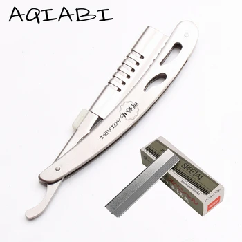 Stainless Steel Salon Sharp Barber Razor Blade Hair Cut Razors Cutting Thinning Knife Hairdresser Tool 1Pcs + 10 Blades A6103
Stainless Steel Salon Sharp Barber Razor Blade Hair Cut Razors Cutting Thinning Knife Hairdresser Tool 1Pcs + 10 Blades A6103