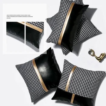 Luxurious Houndstooth PU Stitching Cushion Cover Patchwork Pillow Cover Home Sofa Decorative Grid Pillowcase 45x45 / 30x50cm
Luxurious Houndstooth PU Stitching Cushion Cover Patchwork Pillow Cover Home Sofa Decorative Grid Pillowcase 45x45 / 30x50cm