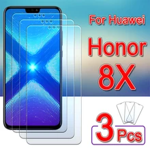 Protecteur d'écran en verre trempé pour Huawei, 3 pièces, pour Honor 8 X 8A Pro 8 s Prime 9A 9C 9X 9S 10i 10X Lite=