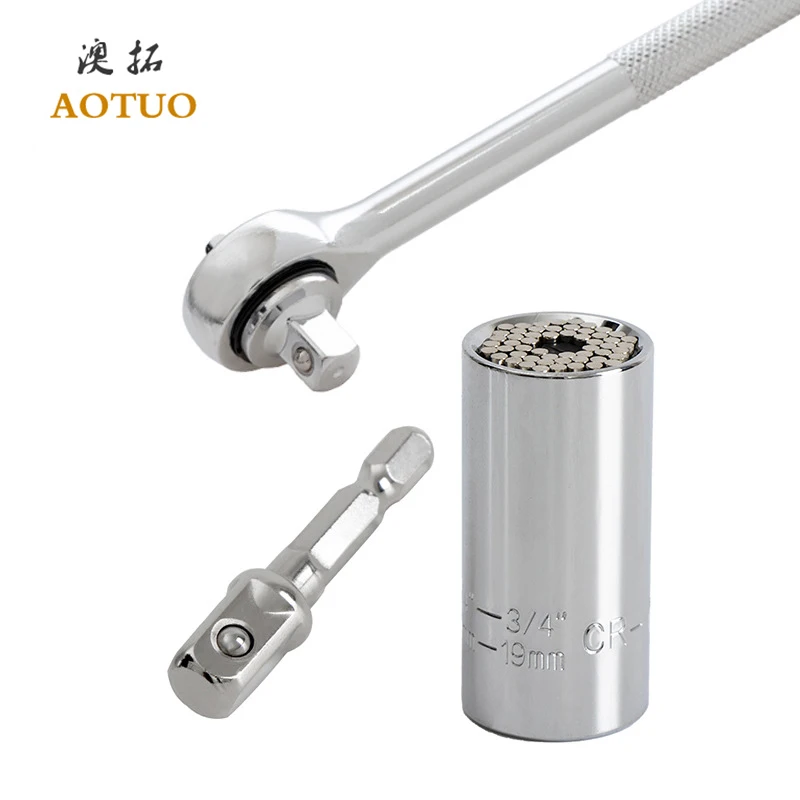 AOTUO 3 / 8 7-19mm Electric Drill Adapter Universal Torque Wrench Head Set Multifunctional Ratchet Socket Hand Tool
AOTUO 3 / 8 7-19mm Electric Drill Adapter Universal Torque Wrench Head Set Multifunctional Ratchet Socket Hand Tool