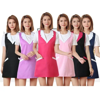 Beauty salon beautician work clothes apron Korean version fashion nail waitress sleeveless female supermarket apron F660
Beauty salon beautician work clothes apron Korean version fashion nail waitress sleeveless female supermarket apron F660