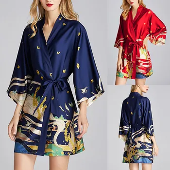 Robes Women Bathrobes Simulation Silk Home Sleepwear Nightwear Homewear Night Bathrobe wedding bridesmaid Femme peignoir mujer 
Robes Women Bathrobes Simulation Silk Home Sleepwear Nightwear Homewear Night Bathrobe wedding bridesmaid Femme peignoir mujer