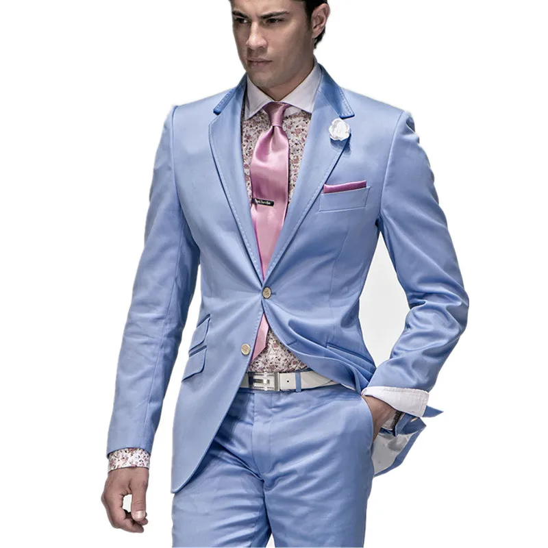 2020 Men's suits Fashionable men's suit Man light blue suit suits, dresses of the groom's best man (coat + pants + tie)wedding
2020 Men's suits Fashionable men's suit Man light blue suit suits, dresses of the groom's best man (coat + pants + tie)wedding