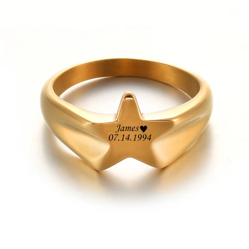 Персонализированное кольцо с именем на заказ обручальные кольца из нержавеющей