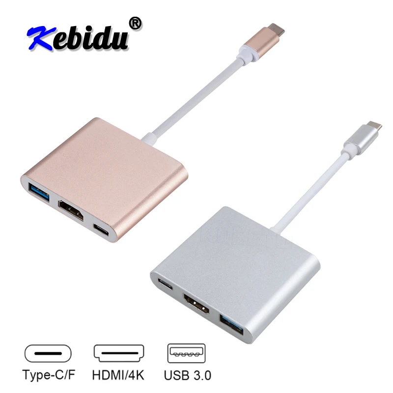 kebidu AV Multiport 3 in 1 Male to Female USB-C USB 3.1 Type-c To HDMI USB 3.0 Charging Adapter For Macbook Air 12 Converter
kebidu AV Multiport 3 in 1 Male to Female USB-C USB 3.1 Type-c To HDMI USB 3.0 Charging Adapter For Macbook Air 12 Converter