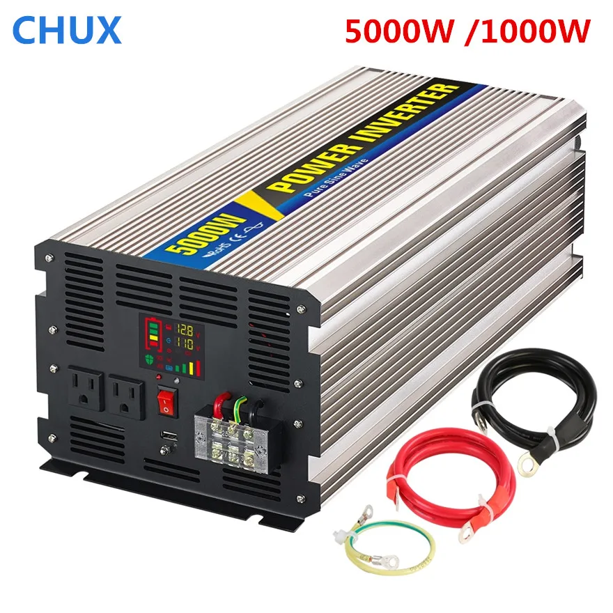 Pure sine wave Power Inverter 5000W peak 10000W dc to ac Input 24V 48v to 110 220V 50HZ CE universal socket off inverter
Pure sine wave Power Inverter 5000W peak 10000W dc to ac Input 24V 48v to 110 220V 50HZ CE universal socket off inverter
