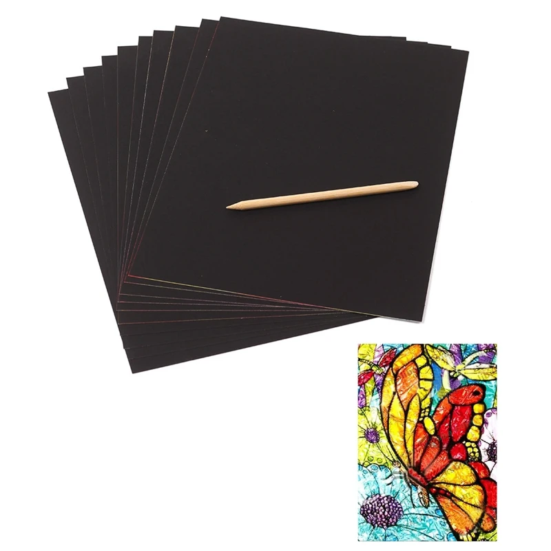 10 Sheets Magic Scratch Art Painting Paper with Bamboo Pen for Kids Children Drawing Early Educational Toy for Tracing
10 Sheets Magic Scratch Art Painting Paper with Bamboo Pen for Kids Children Drawing Early Educational Toy for Tracing