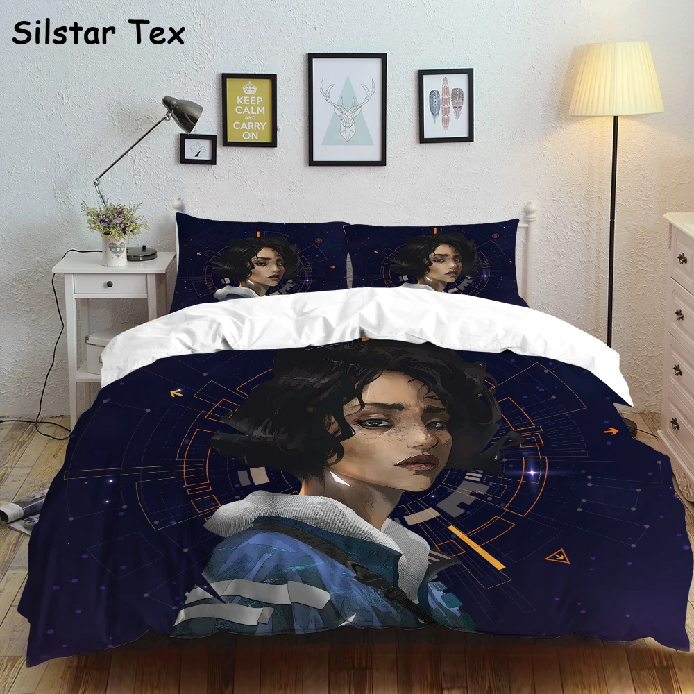 

Silstar Tex Printed Beauty Girls Bedding Set 3pcs Queen Coving Quilt 3D Sheet Family Size Pillow Cover Duvet