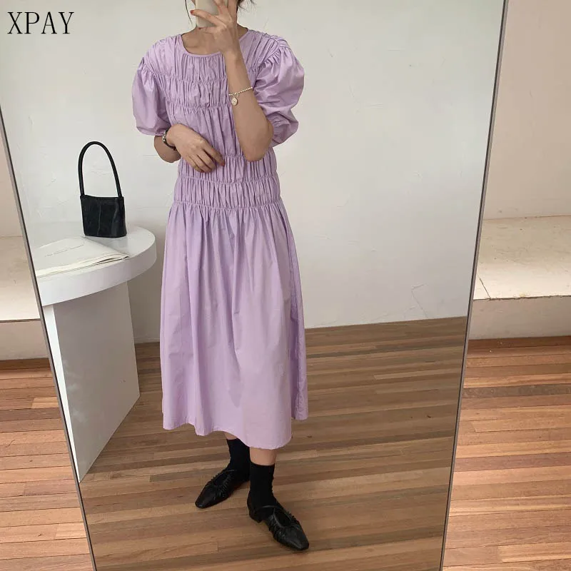 Elegant O-Neck Dress Women Puff Sleeves Summer 2020 Sweet Loose Casual A-Line Party Dress High-End All Match Stylish Long Dress
Elegant O-Neck Dress Women Puff Sleeves Summer 2020 Sweet Loose Casual A-Line Party Dress High-End All Match Stylish Long Dress