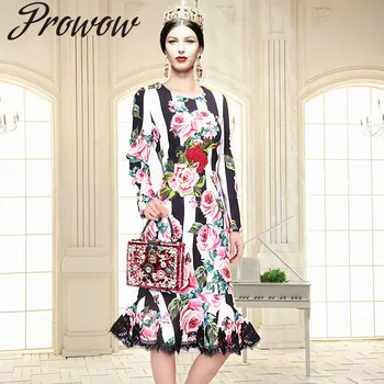 Prowow New 2020 Spring Summer Quality Printed Floral O Neck Women Dress Runway Celebrity Stripe Rose Women Dress
Prowow New 2020 Spring Summer Quality Printed Floral O Neck Women Dress Runway Celebrity Stripe Rose Women Dress