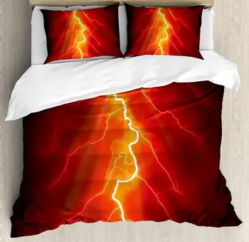Nature Duvet Cover Set Bolt Forked Against Dark Sky Nature Art Decorative 3 Piece Bedding Set Queen Size Yellow Red
Nature Duvet Cover Set Bolt Forked Against Dark Sky Nature Art Decorative 3 Piece Bedding Set Queen Size Yellow Red
