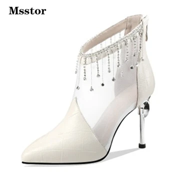 Crystal Mesh Black For Shoes Women Elegant Sexy Summer Spring Zipper Ankle Boots Women Pointed Toe Party Shoes Women High Heel
Crystal Mesh Black For Shoes Women Elegant Sexy Summer Spring Zipper Ankle Boots Women Pointed Toe Party Shoes Women High Heel