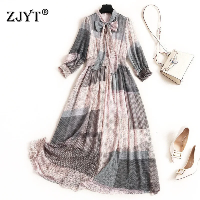 Spring Chiffon Dress 2020 New Designers Women's Elegant Bow Collar Color Block Print Casual Beach Mid Calf Dresses
Spring Chiffon Dress 2020 New Designers Women's Elegant Bow Collar Color Block Print Casual Beach Mid Calf Dresses