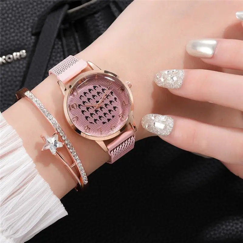 Лидер продаж 2020 модные женские часы с сетчатым браслетом на магнитной застежке