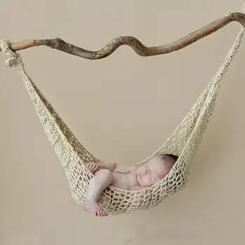 160cm Solid Color Newborn Baby Hammock Crochet Knit Hammock Hanging Cocoons Bed Photography Photo Props Accessories