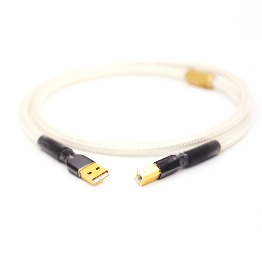 HI Fi QED посеребренный usb кабель 6N OCC Type A B DAC USB для передачи данных END Interconnector