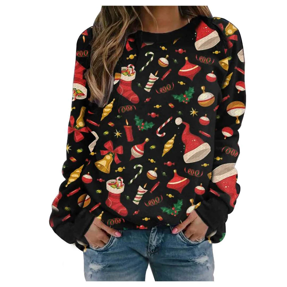 Women Christmas Sweaters Casual Christmas Printing Plaid Raglan Long Sleeve Shirts Blouse Tops Christmas Winter Clothes
Women Christmas Sweaters Casual Christmas Printing Plaid Raglan Long Sleeve Shirts Blouse Tops Christmas Winter Clothes