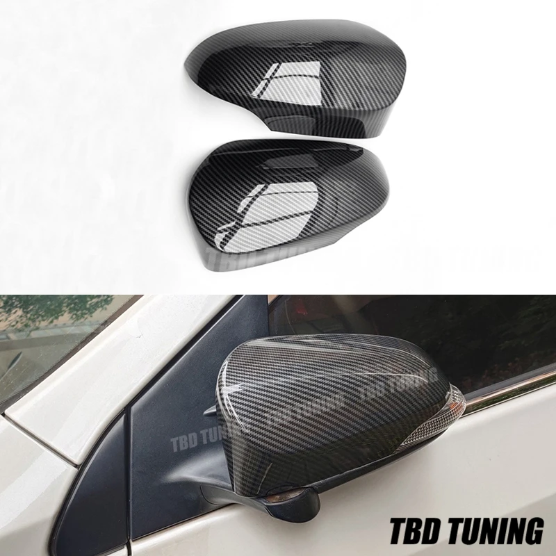 Фото Зеркальная крышка из углеродного волокна для Toyota Camry CHR Yaris 2012 2013 2014 2015 2016-2019