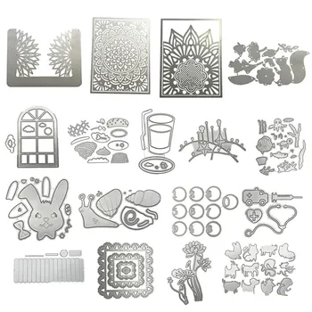 Rabbits Snails Window and Flowers Metal Cutting Dies Scrapbooking Album Paper DIY Card decoration Craft Embossing Die Cuts 2019
Rabbits Snails Window and Flowers Metal Cutting Dies Scrapbooking Album Paper DIY Card decoration Craft Embossing Die Cuts 2019