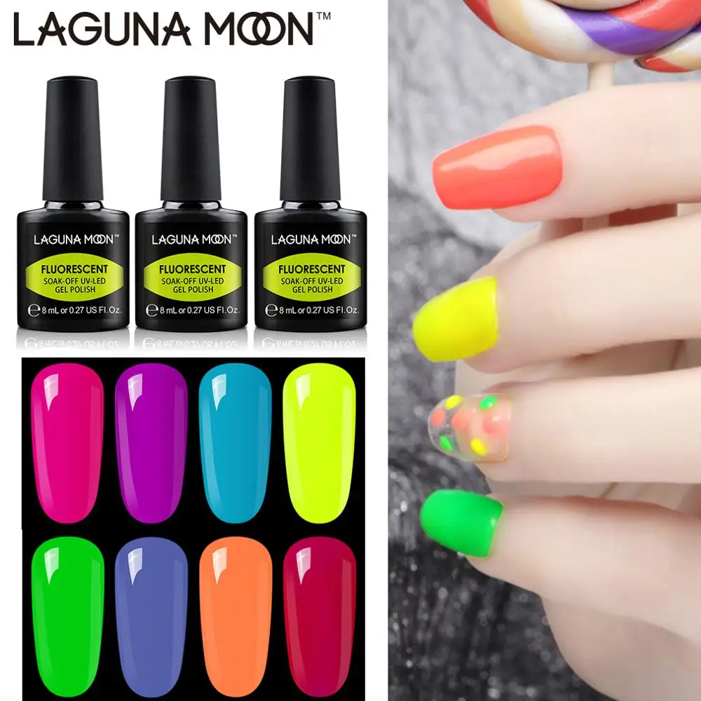 Lagunamoon Fluorescence Color Night Glow In Dark UV Gel Nail Polish Nail Art DIY Design 8ml Soak Off Primer Varnish Lacquer
Lagunamoon Fluorescence Color Night Glow In Dark UV Gel Nail Polish Nail Art DIY Design 8ml Soak Off Primer Varnish Lacquer