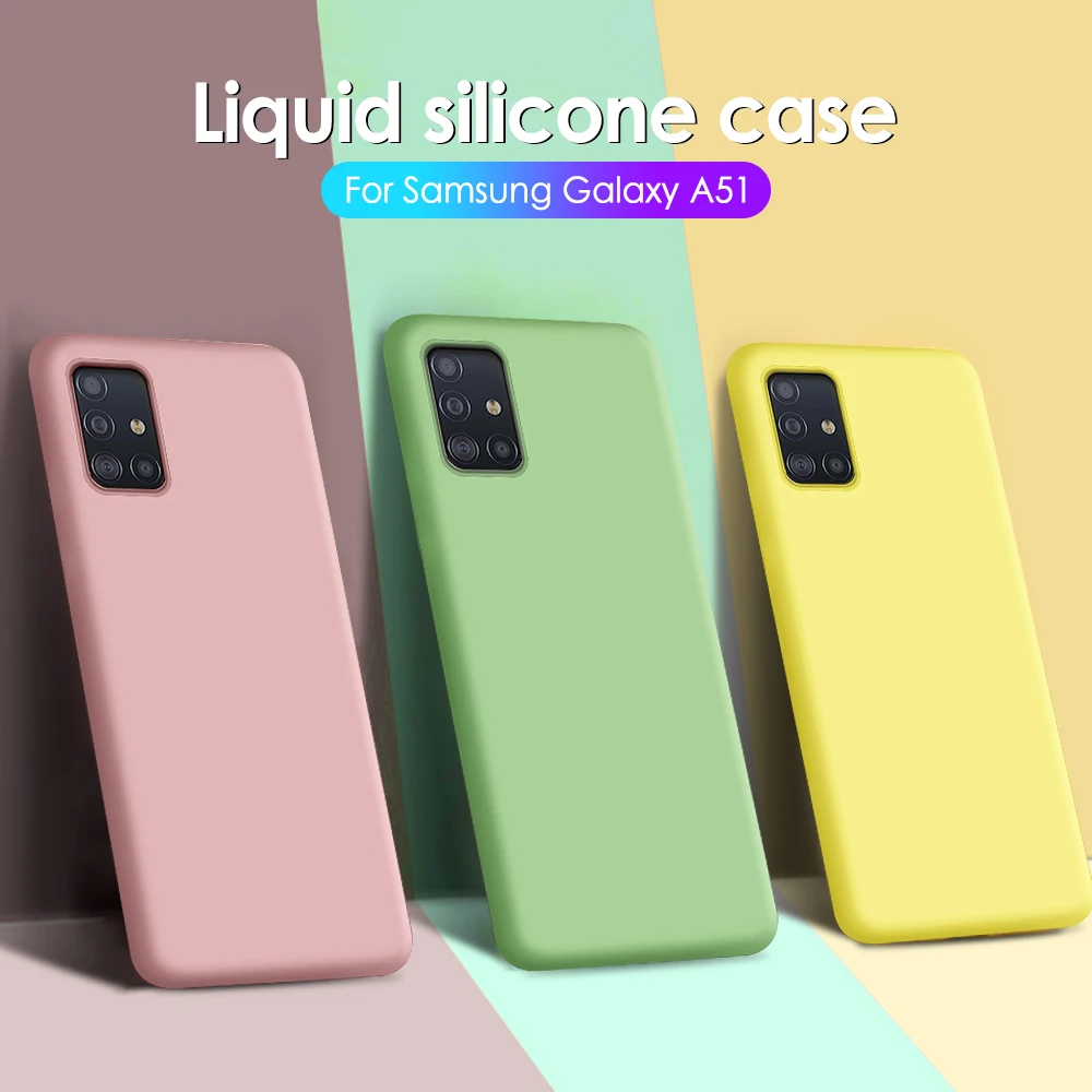 Мягкий чехол из жидкого силикона для Samsung Galaxy A51 A71 A 51 71 ТПУ A50S A30S A30 A50 S A20 A70 A60