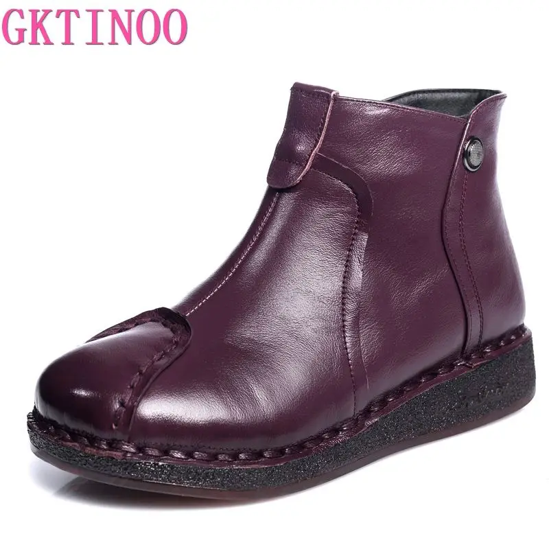 GKTINOO 2019 Autumn Genuine Leather Female Winter Boots Shoes Women Plush Handmade Slip-On Ankle Boots For Women Flat Heel Zip
GKTINOO 2019 Autumn Genuine Leather Female Winter Boots Shoes Women Plush Handmade Slip-On Ankle Boots For Women Flat Heel Zip