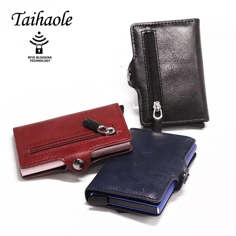 Taihaole Fashion Credit Card Holder Aluminum Box Card Holder RFID PU Leather Pop Up Card Case Magnet Carbon Fiber Coin Purse
Taihaole Fashion Credit Card Holder Aluminum Box Card Holder RFID PU Leather Pop Up Card Case Magnet Carbon Fiber Coin Purse