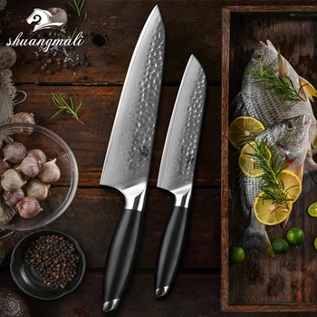 2 PCS Kitchen Chef Knife Set 67-story VG10 Damascus Steel Kitchen Knife Set Cleaver Santoku Family Gift Cooking Knives
2 PCS Kitchen Chef Knife Set 67-story VG10 Damascus Steel Kitchen Knife Set Cleaver Santoku Family Gift Cooking Knives