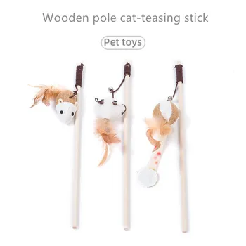 Pet Cat Teaser Toys Feather Linen Wand Cat Catcher Teaser Stick Cat Interactive Playing Funny Toy Wood Rod Mouse Toy random 
Pet Cat Teaser Toys Feather Linen Wand Cat Catcher Teaser Stick Cat Interactive Playing Funny Toy Wood Rod Mouse Toy random